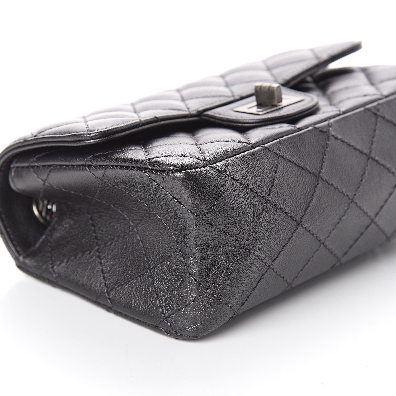 Chanel Sheepskin Quilted 2.55 Reissue Mini Flap Dark Grey 7 of 8