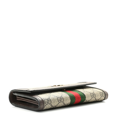 Gucci GG Supreme Monogram Web Ophidia Continental Wallet Brown 4 of 7