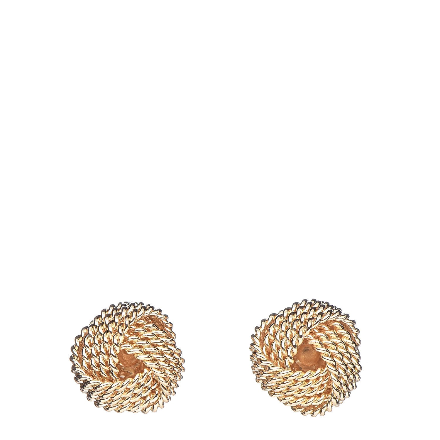 Tiffany 18K Yellow Gold Twist Knot Earrings 1 of 7