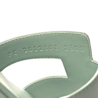 Hermes Calfskin Oran Sandals 42 Vert D'eau 7 of 9