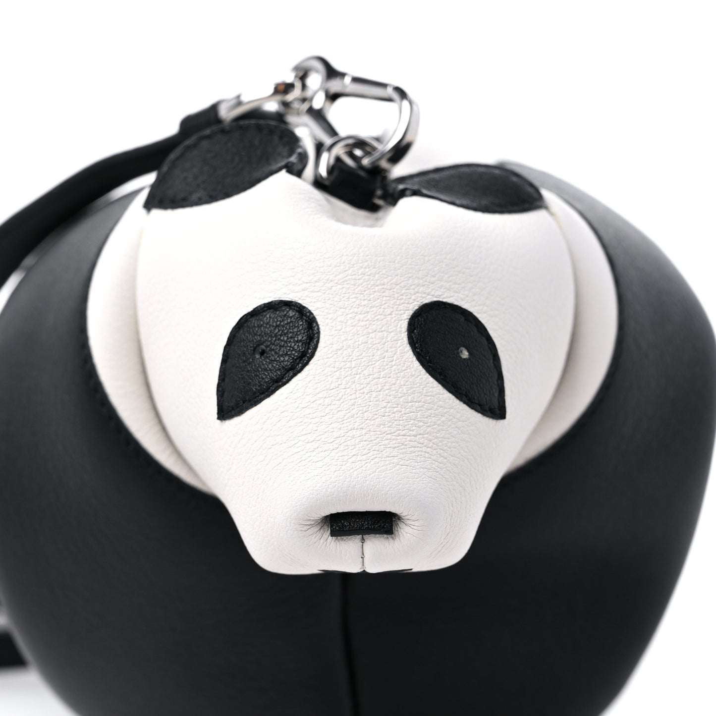 Calfskin Panda Crossbody Black White