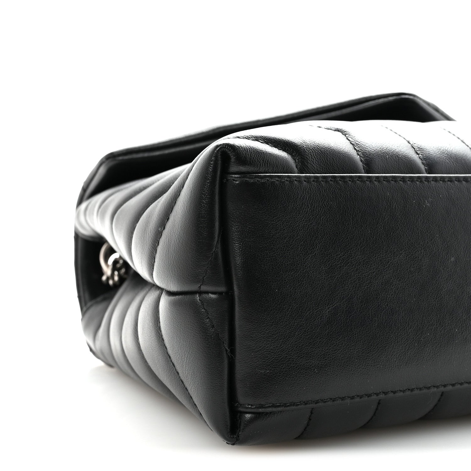 Saint Laurent Calfskin Y Quilted Monogram Small Loulou Chain Satchel Black 8 of 9