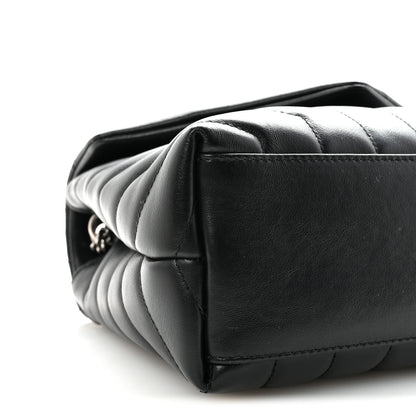 Saint Laurent Calfskin Y Quilted Monogram Small Loulou Chain Satchel Black 8 of 9