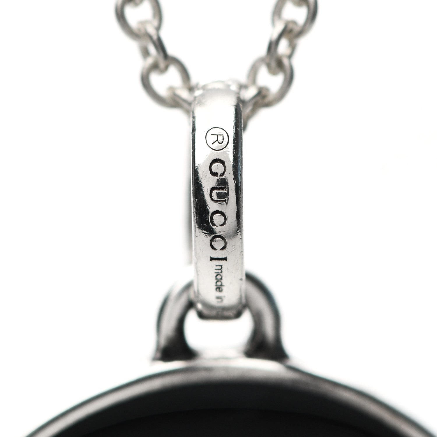 Gucci Sterling Silver Enamel Ghost Real Pendant Necklace 4 of 5