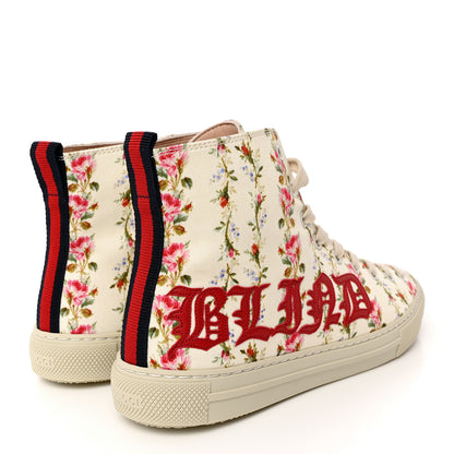 Gucci Canvas Romantic Print Major Blind For Love High Top Sneakers 37 Ivory 4 of 9