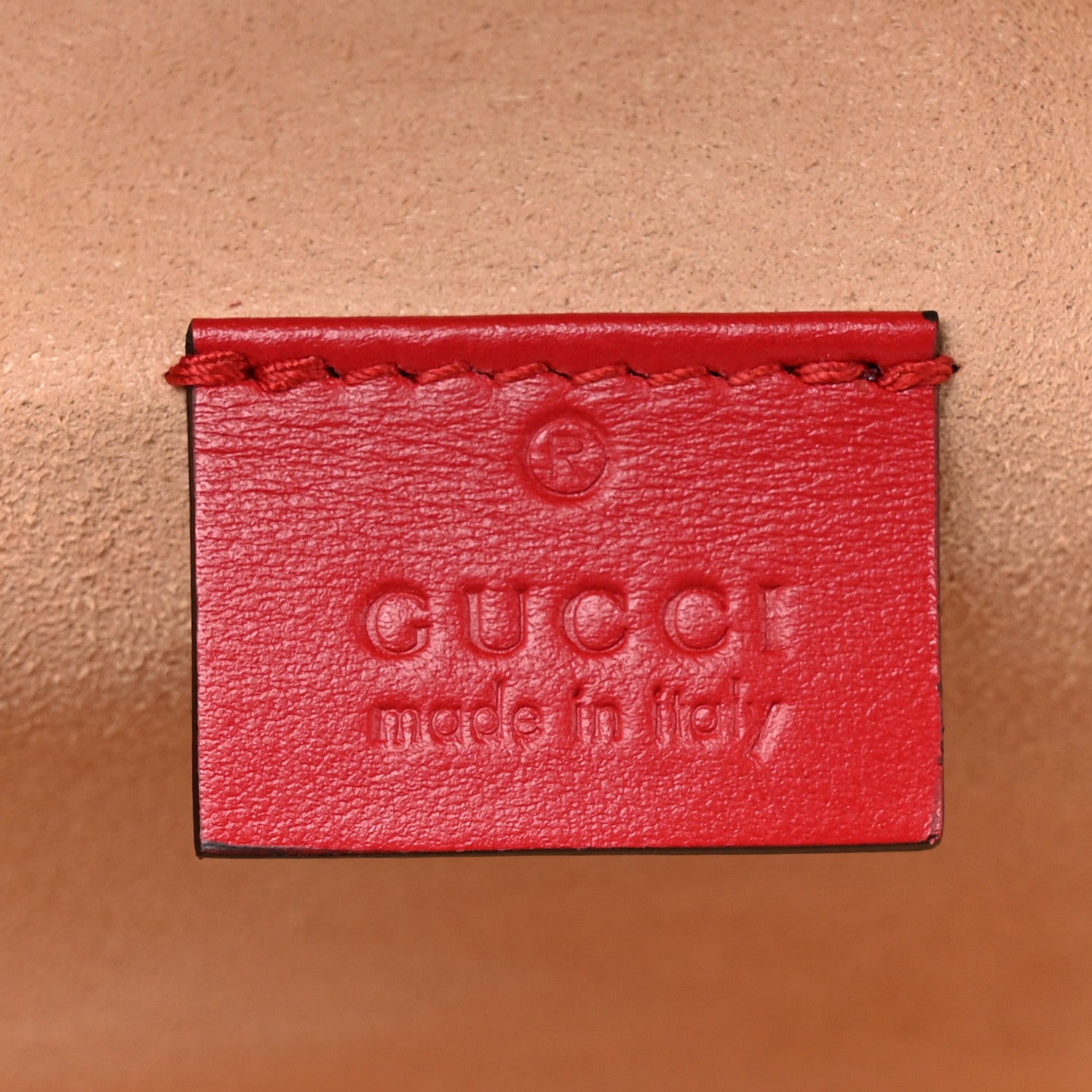 Gucci Calfskin Matelasse Mini GG Marmont Round Backpack Hibiscus Red 6 of 11