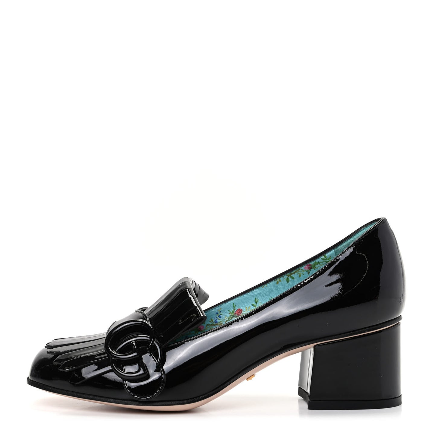 Vernice GG Marmont Fringe 50mm Loafer Pumps 35 Black