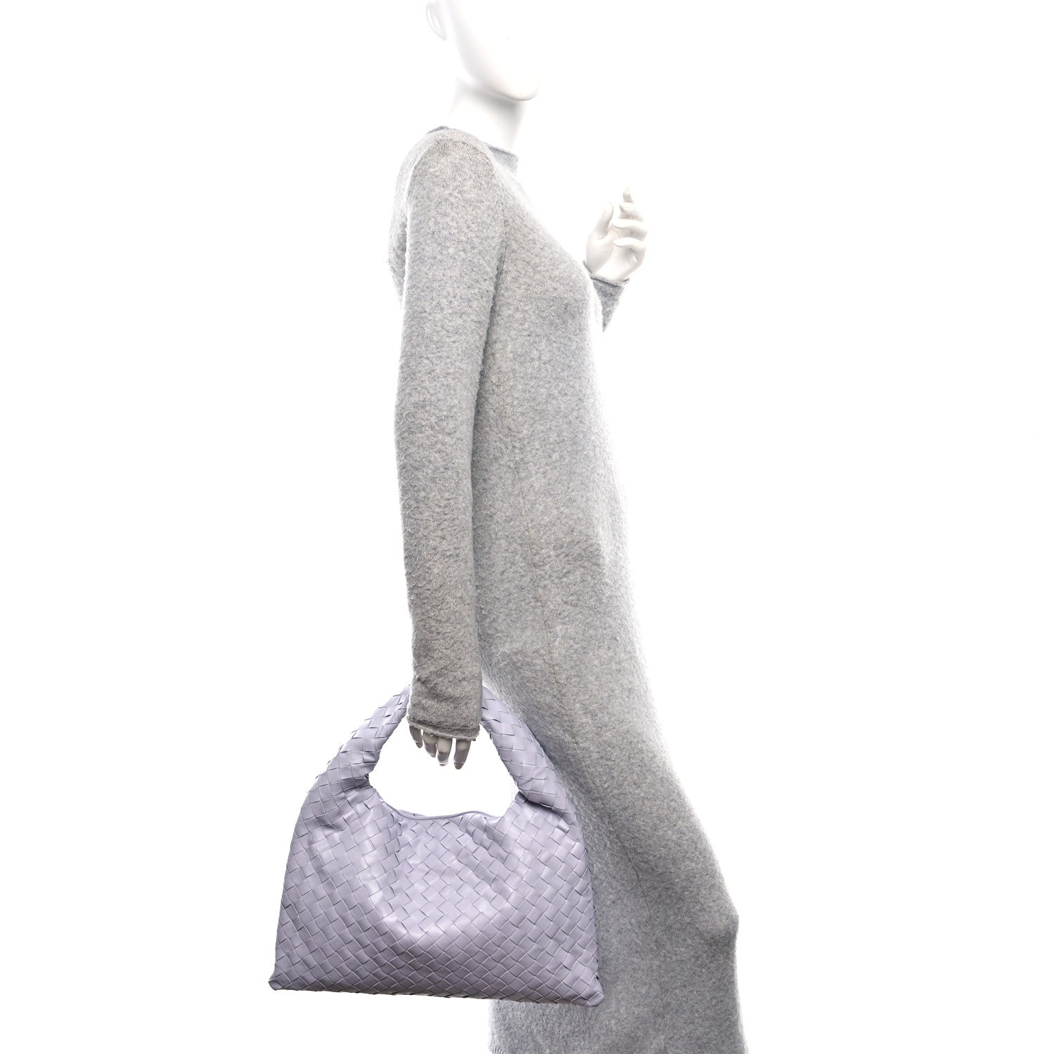 Bottega Veneta Calfskin Intrecciato Small Hop Oyster Lilac 2 of 9