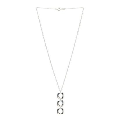 Tiffany Sterling Silver Cushion Square Link Pendant Necklace 3 of 5