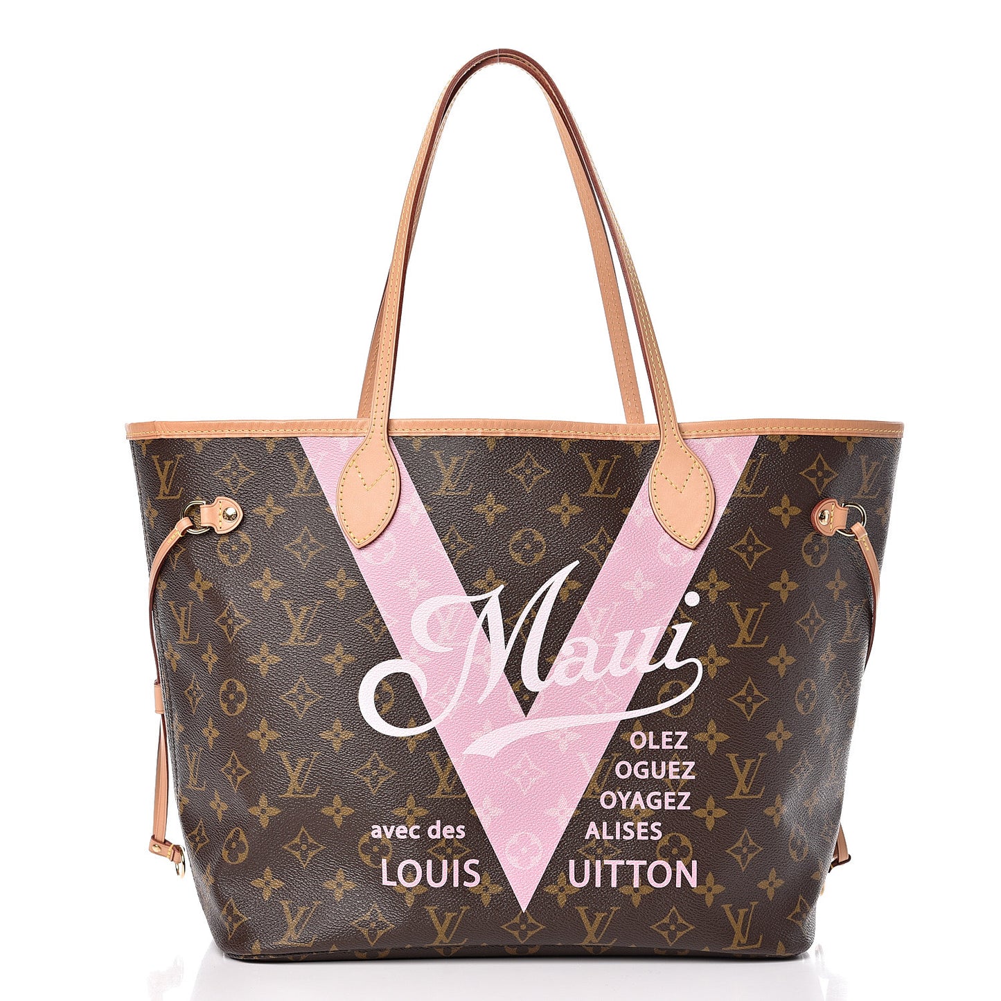 Monogram Maui V Neverfull MM Rose Ballerine