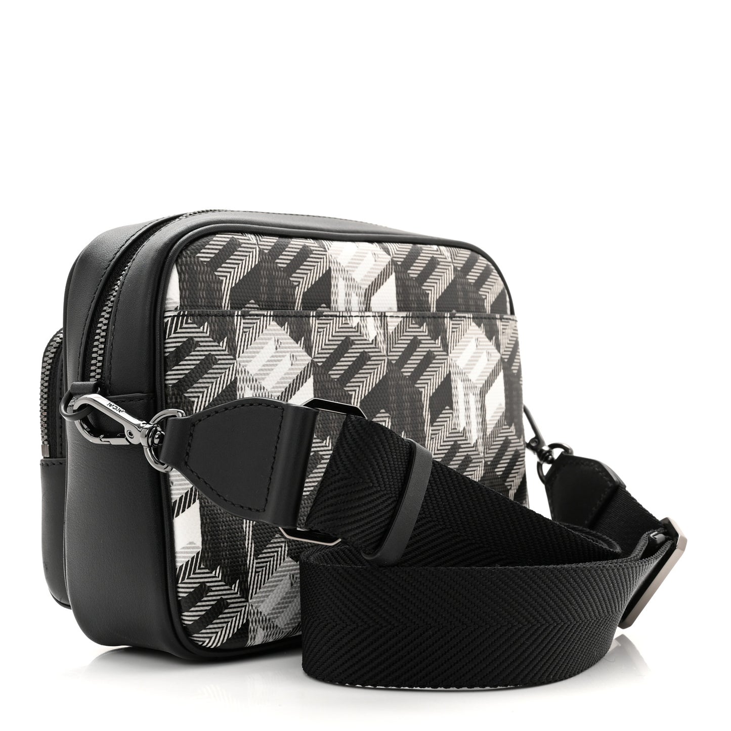 Jacquard Cubic Monogram Klassic Crossbody Bag Black White