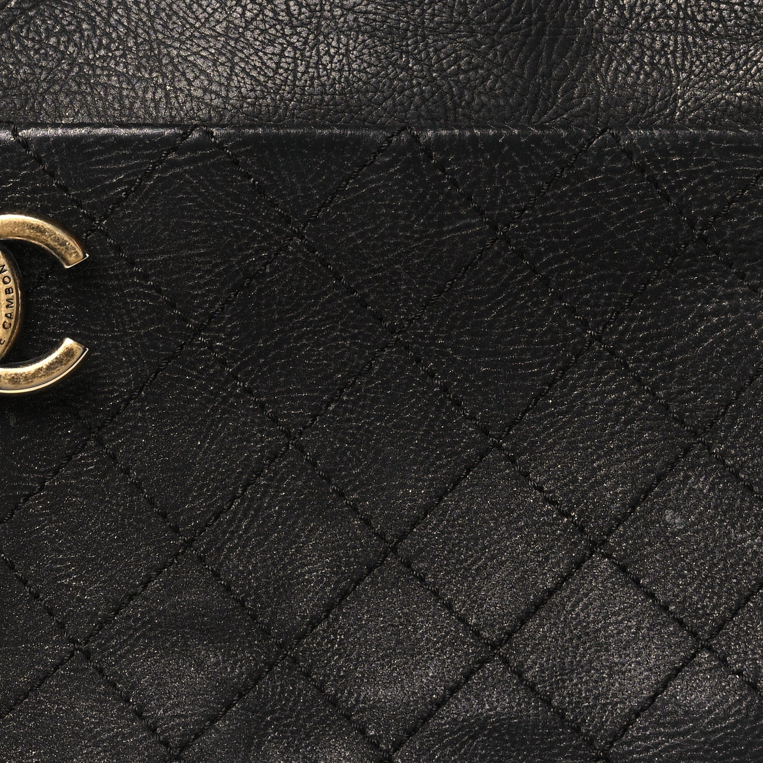 Chanel Iridescent Grained Calfskin Stitched Accordion Tote Dark Grey 8 of 13