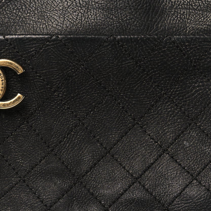 Chanel Iridescent Grained Calfskin Stitched Accordion Tote Dark Grey 8 of 13
