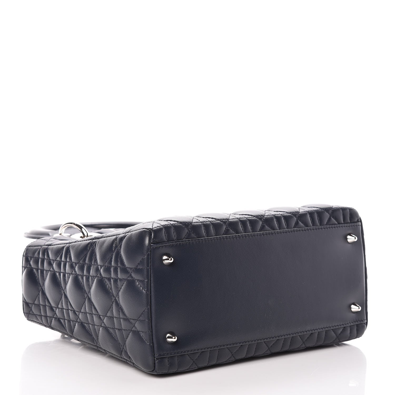 Christian Dior Lambskin Cannage Medium Lady Dior Navy Blue 4 of 9