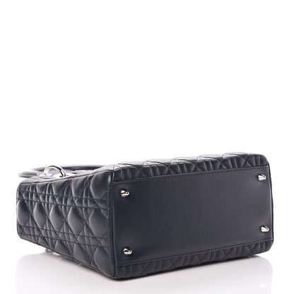 Christian Dior Lambskin Cannage Medium Lady Dior Navy Blue 4 of 9