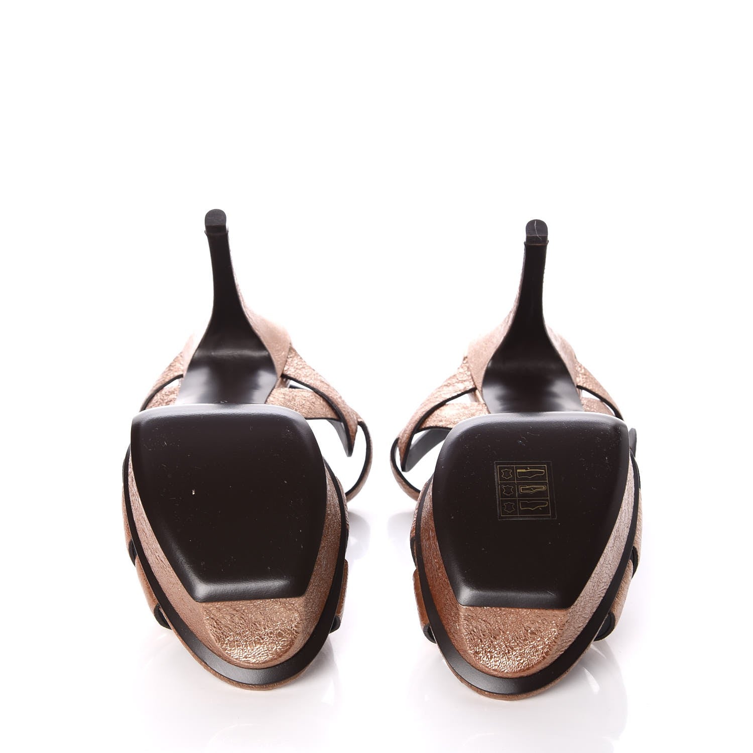 Saint Laurent Metallic Calfskin Tribute 75 Platform Sandals 37.5 Gold 5 of 8