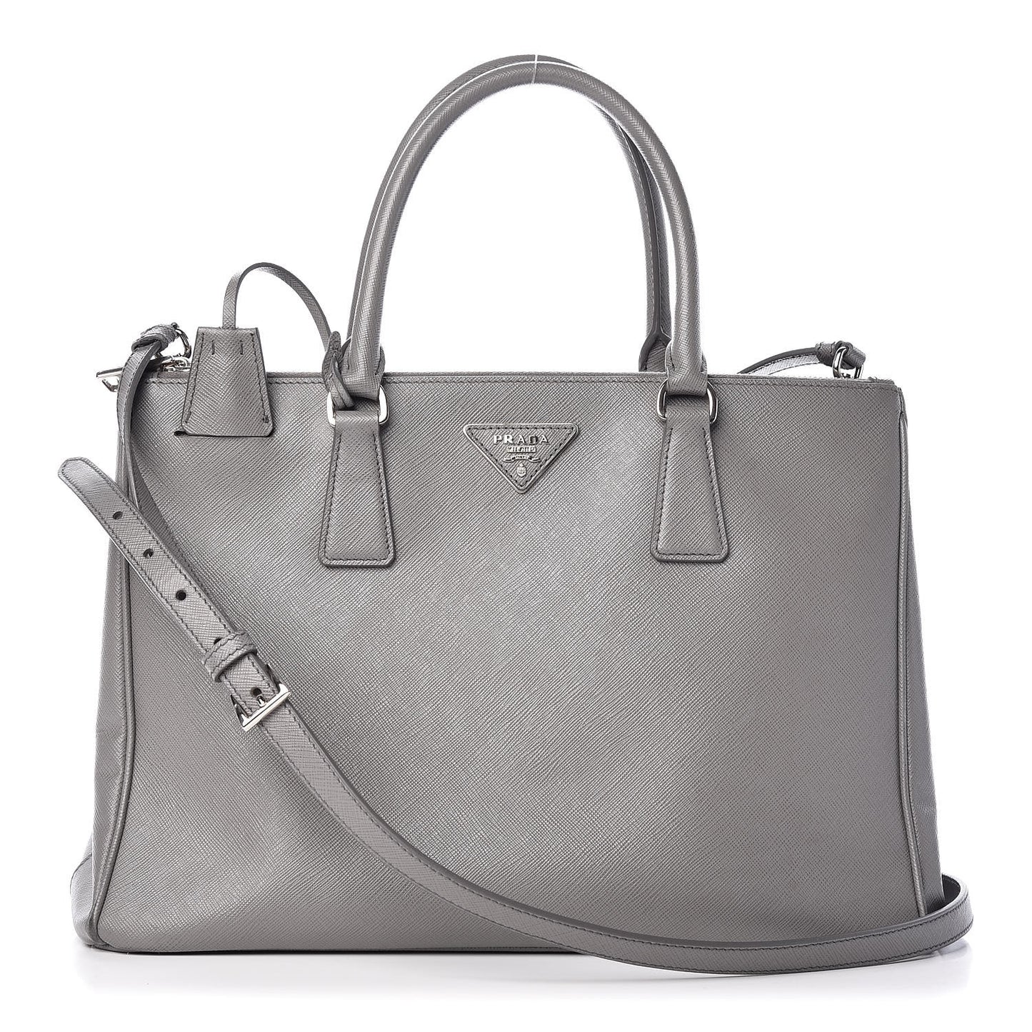 Saffiano Medium Galleria Double Zip Tote Marmo