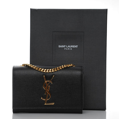 Saint Laurent Grain De Poudre Small Monogram Kate Satchel Black 7 of 7