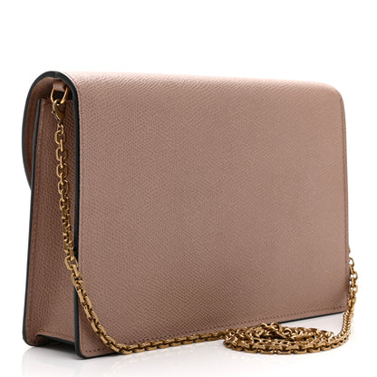 Christian Dior Grained Calfskin Saddle Chain Pouch Blush 3 of 9