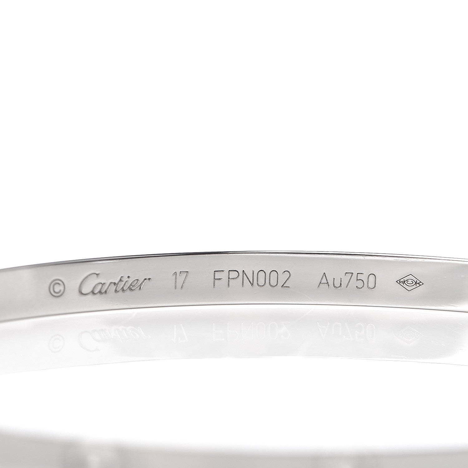 Cartier 18K White Gold 10 Diamond Small LOVE Bracelet 17 4 of 5