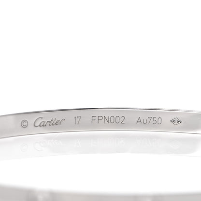 Cartier 18K White Gold 10 Diamond Small LOVE Bracelet 17 4 of 5