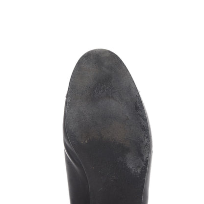 Chanel Lambskin Patent Cap Toe Ballerina Flats 37.5 Black 10 of 20