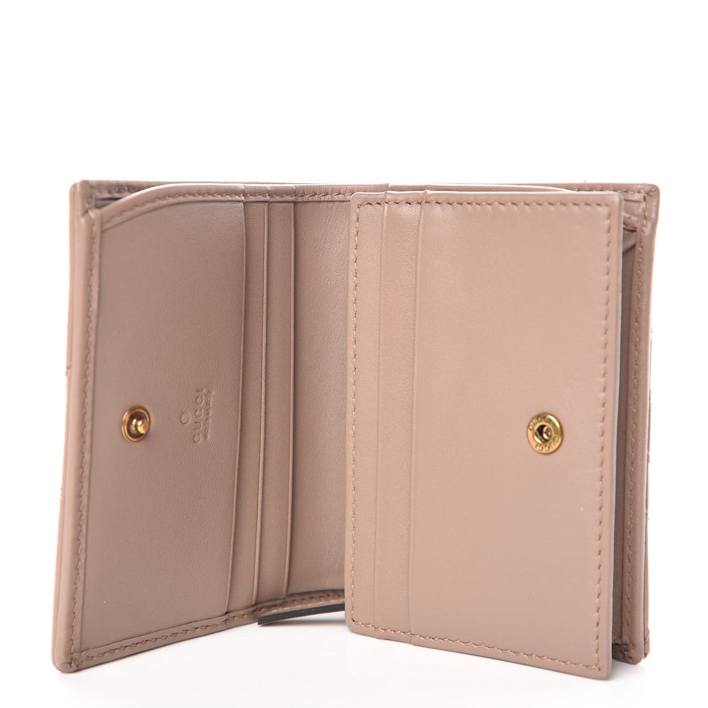 Calfskin Matelasse GG Marmont Card Case Wallet Porcelain Rose