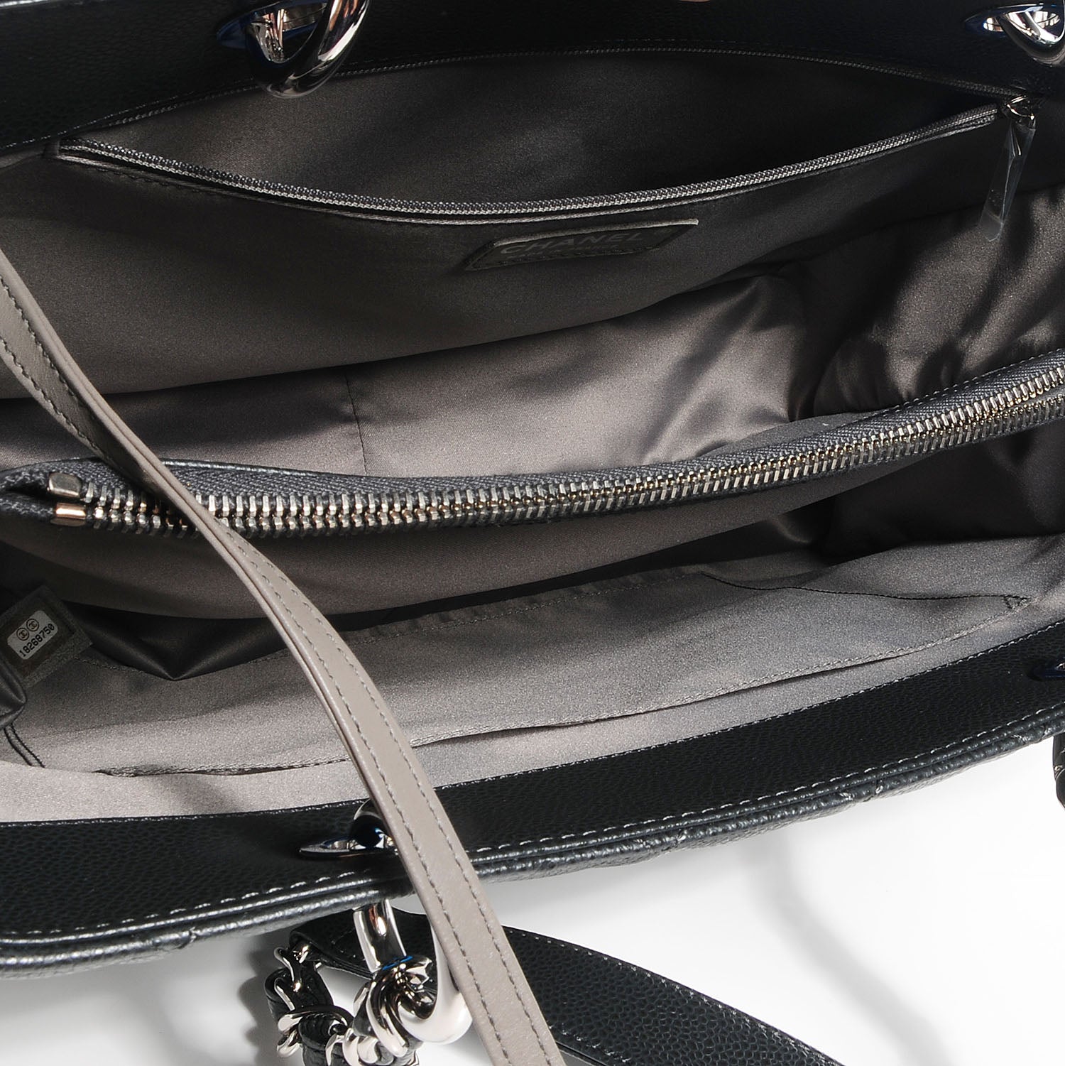 Chanel Caviar Grand Shopping Tote GST Dark Grey 6 of 8