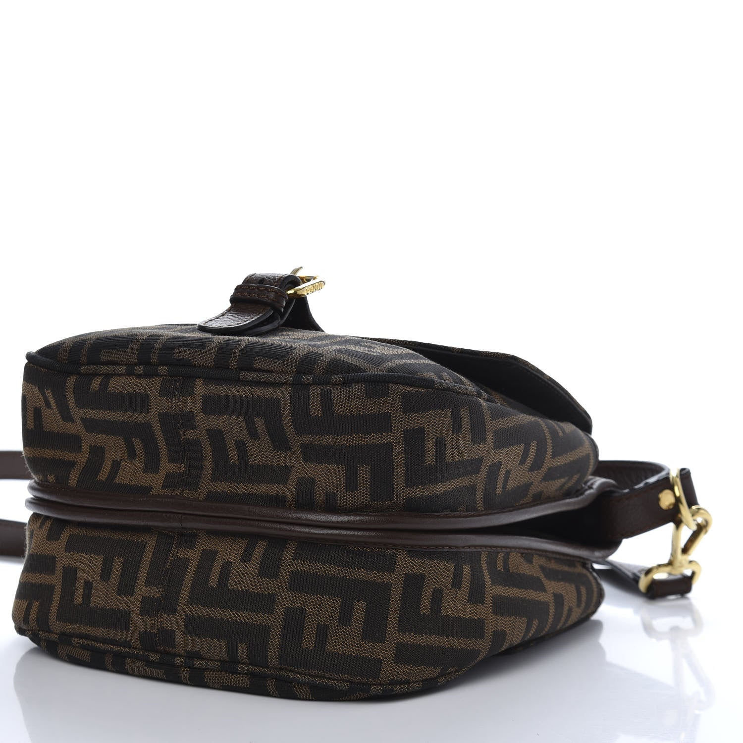 Fendi Zucca Vitello Artic Shoulder Bag Tobacco Castagna 7 of 13