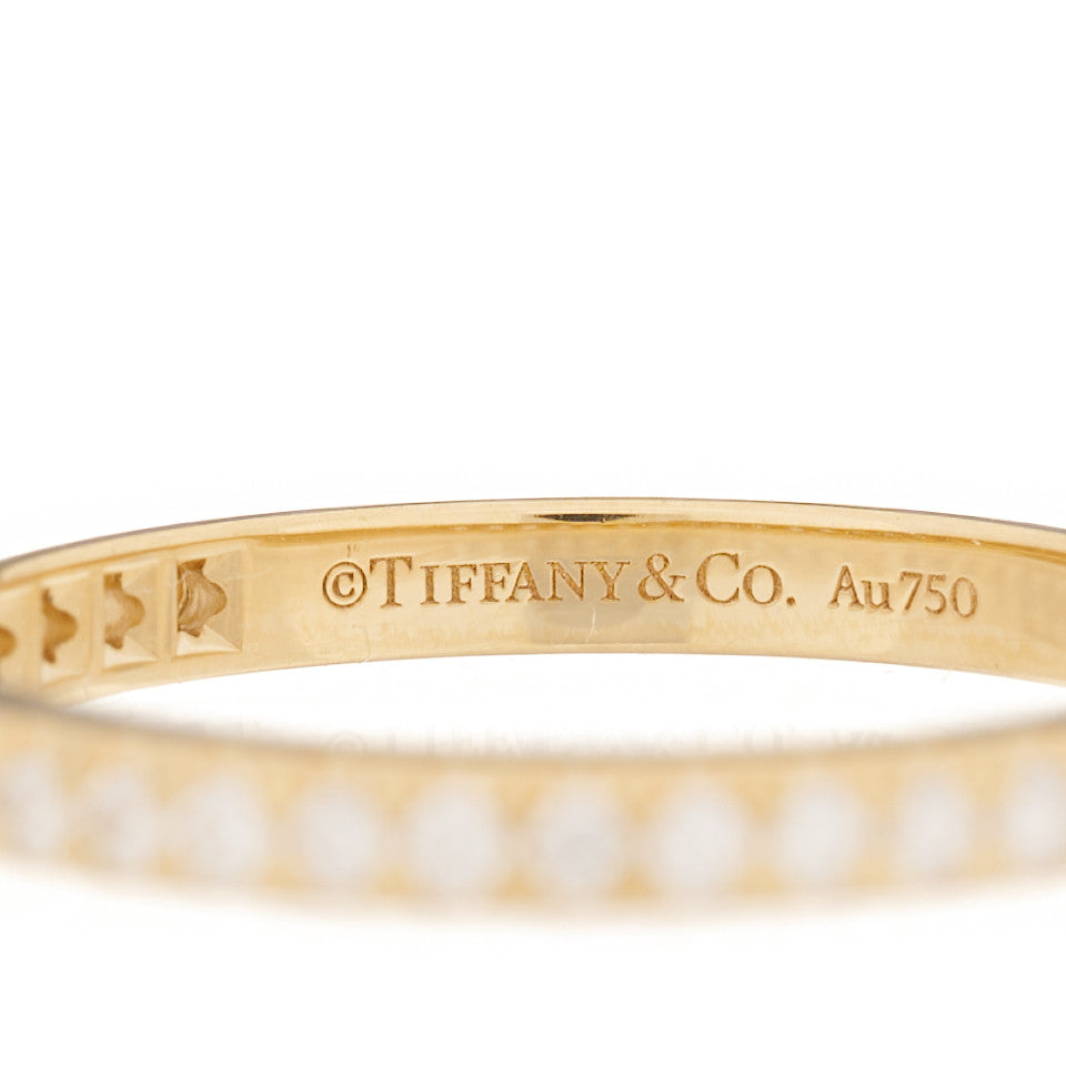 18K Yellow Gold Diamond .17ctw Soleste Half Eternity Band Ring 50 5.5
