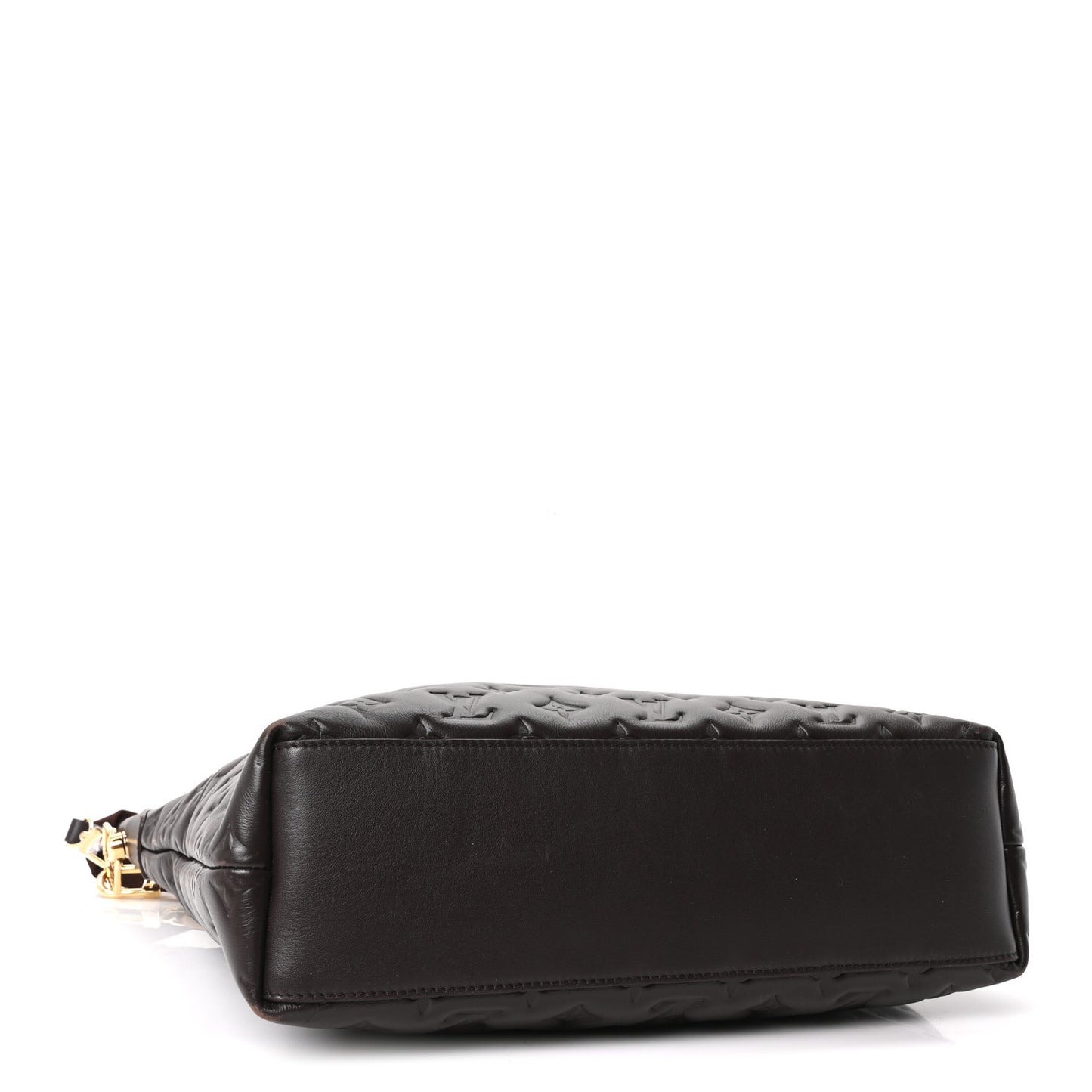 Calfskin Embossed Monogram Coussin Hobo MM Chocolate