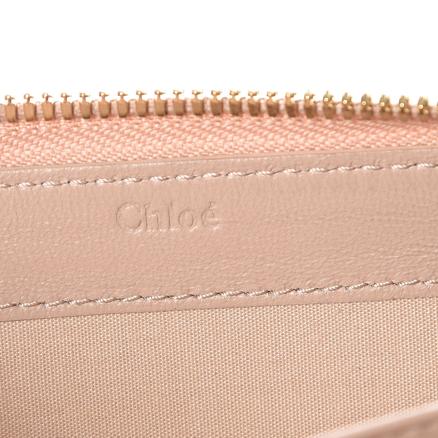Grained Calfskin Alphabet Long Zip Around Wallet Blush Nude