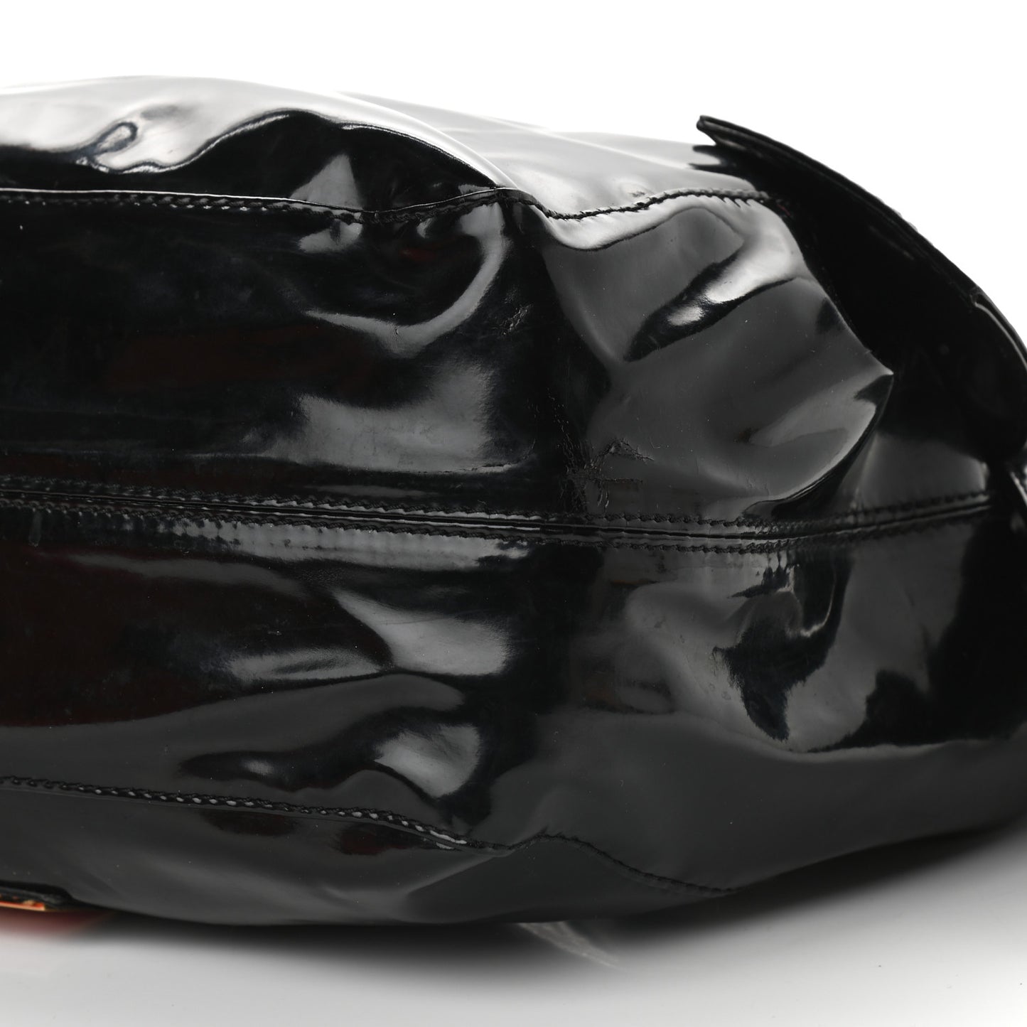 Patent Lacca Small Nuage Bow Hobo Black