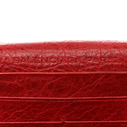 Balenciaga Agneau Classic Hardware Continental Zip Around Wallet Rouge Coquelicot 7 of 9