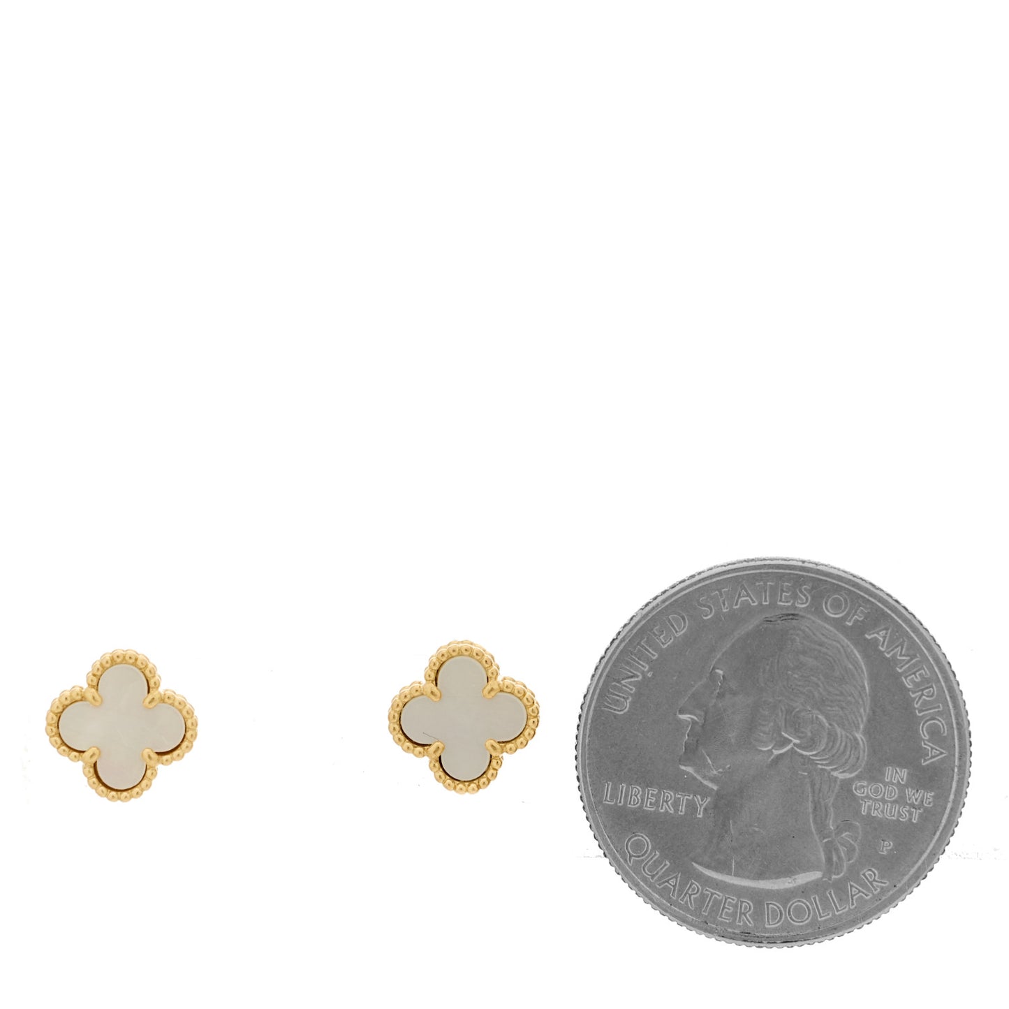 18K Yellow Gold Mother of Pearl Sweet Alhambra Earrings