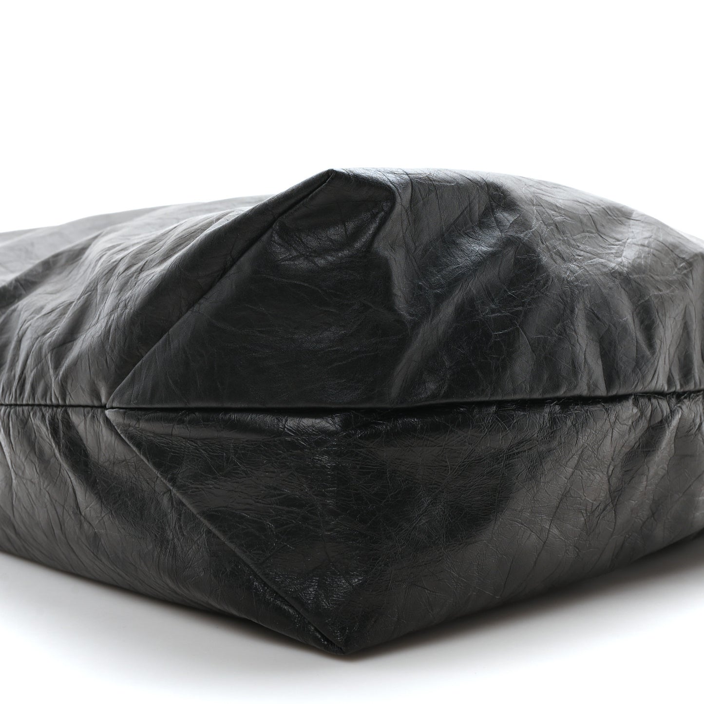 Crushed Calfskin Medium Crush Tote Bag Black