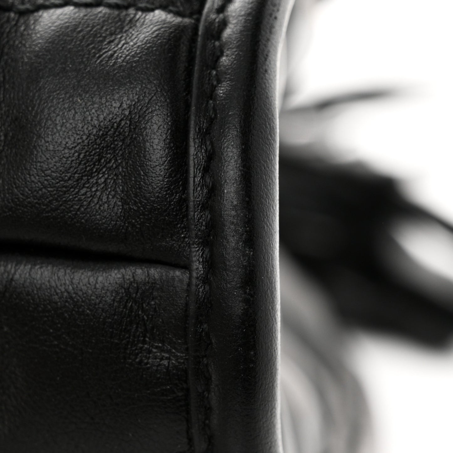 Calfskin Quilted Large Deco Tote Bag Black