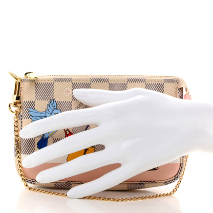 Louis Vuitton LOUIS VUITTON Damier Azur 2018 Christmas Animation Mini Pochette Accessories 2 of 7