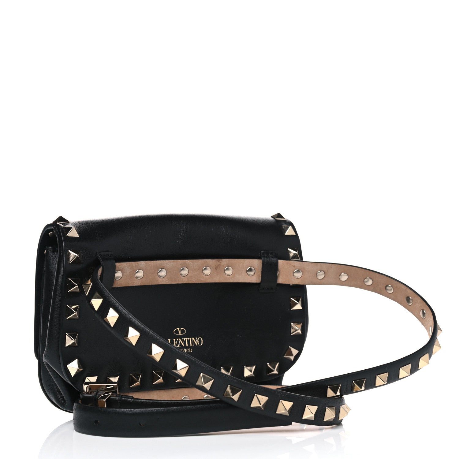 Valentino Garavani Calfskin Rockstud Belt Bag Black 2 of 7