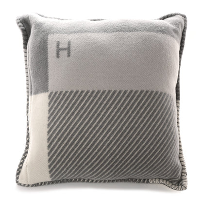 Hermes Wool Cashmere H Riviera Pillow Gris 2 of 3