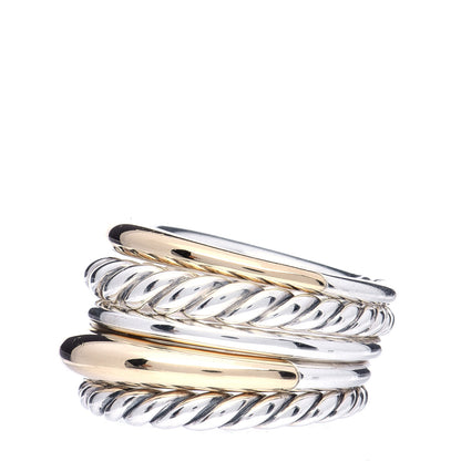 David Yurman Sterling Silver 18K Yellow Gold Wide Pure Form Ring 54 7 4 of 6