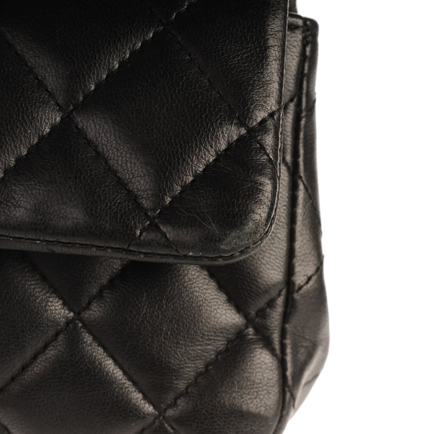 Lambskin Quilted Extra Mini Flap Black