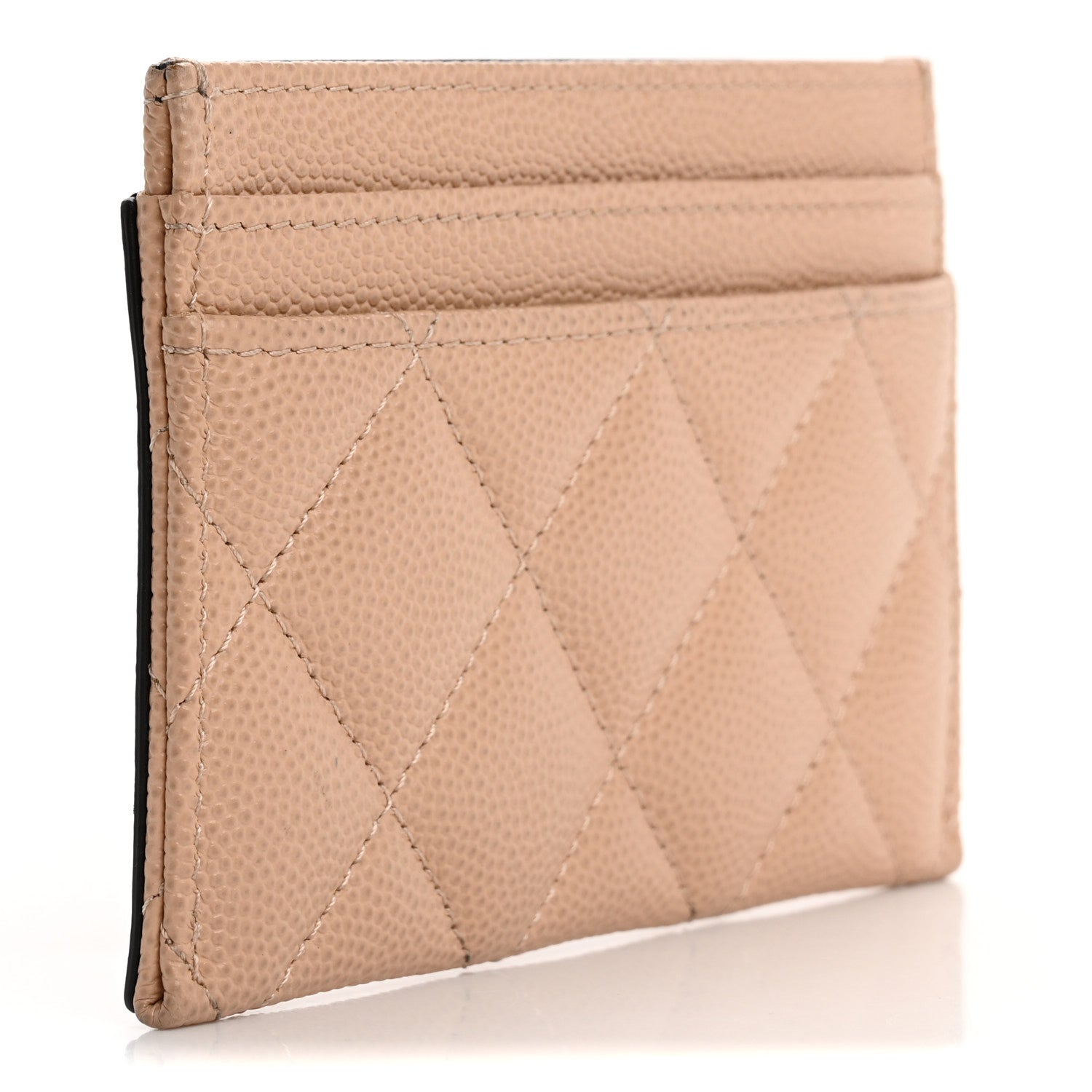 Chanel Caviar Quilted Filigree Card Holder Beige Black 3 of 13