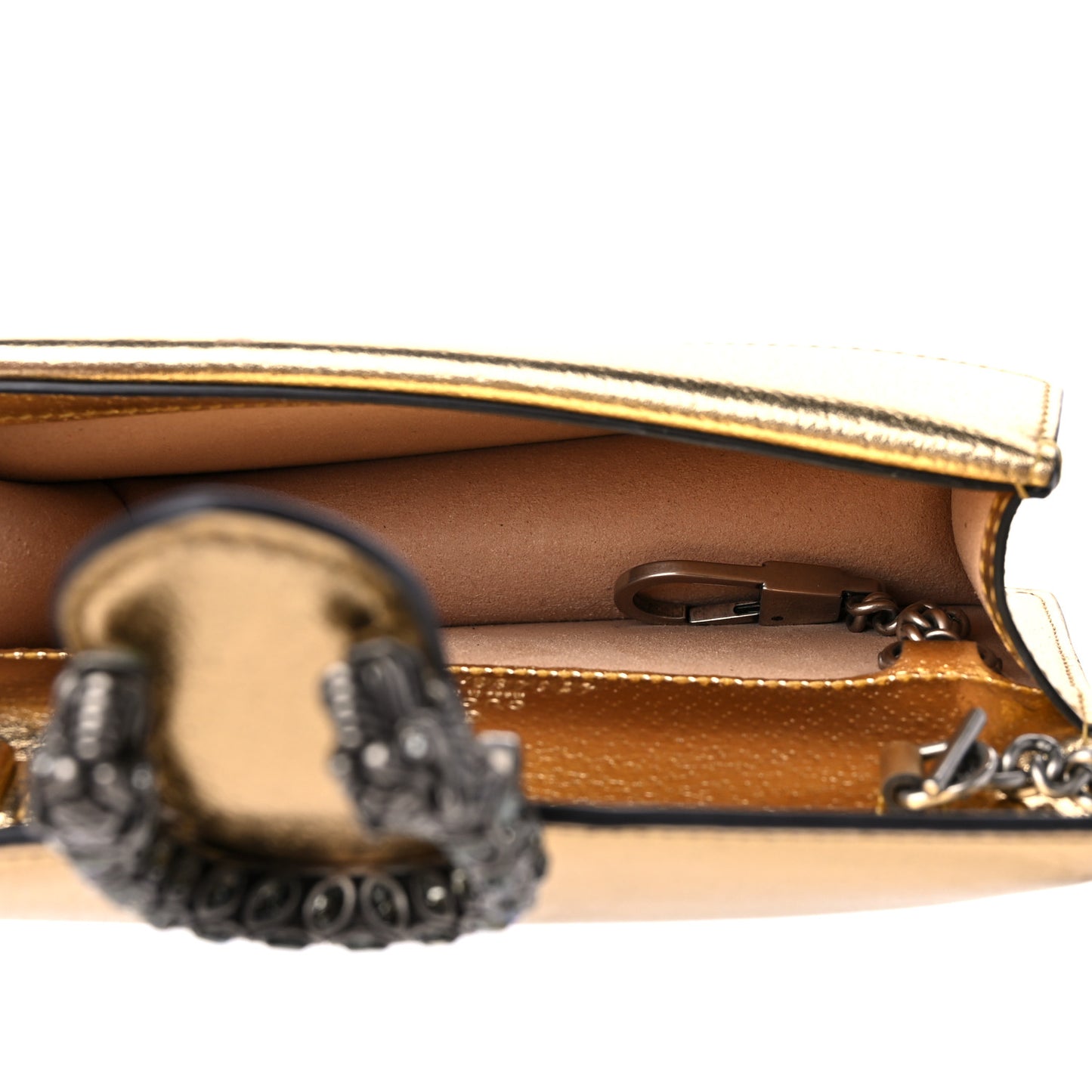 Metallic Calfskin Super Mini Dionysus Shoulder Bag Gold