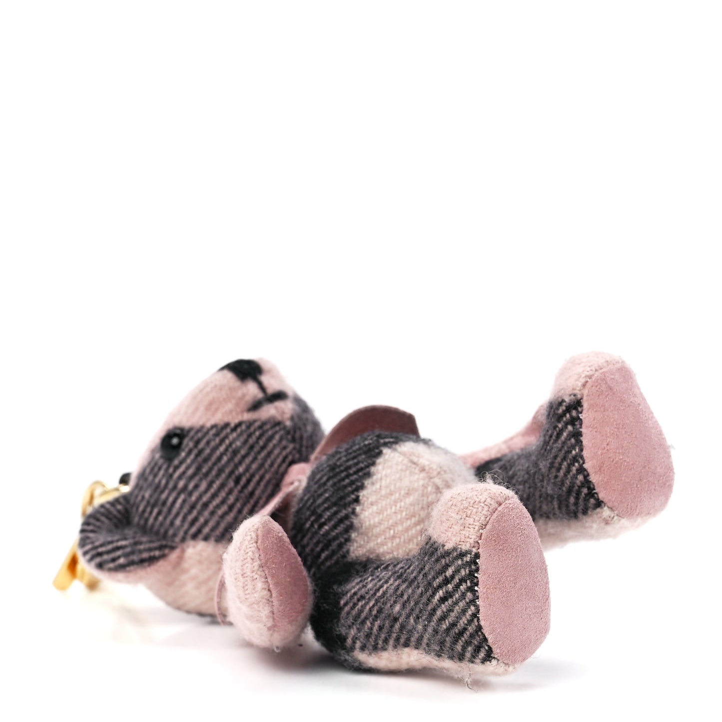 Cashmere Check Thomas Bear Keychain Charm Ash Rose