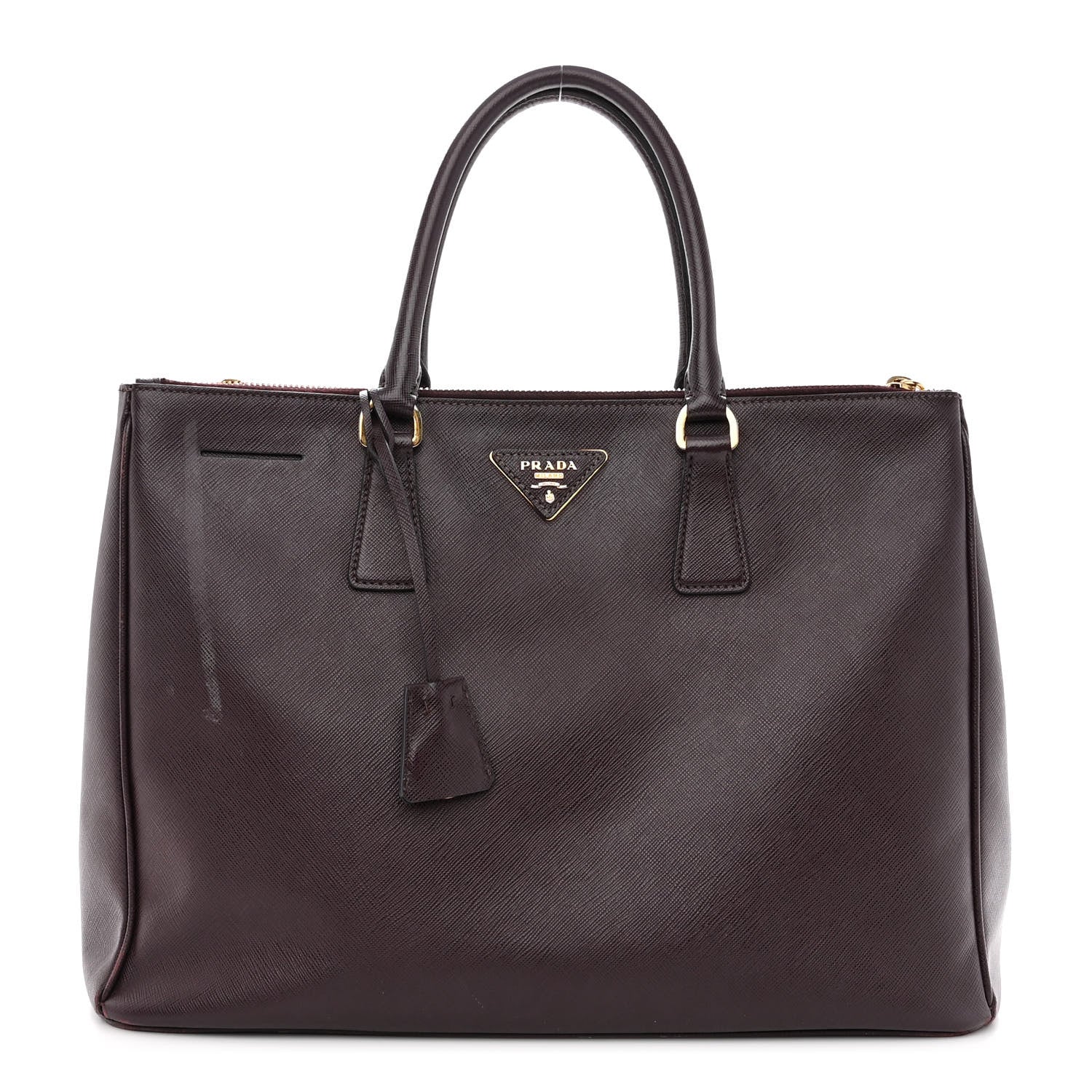 Prada Saffiano Large Galleria Double Zip Tote Bordeaux 1 of 14