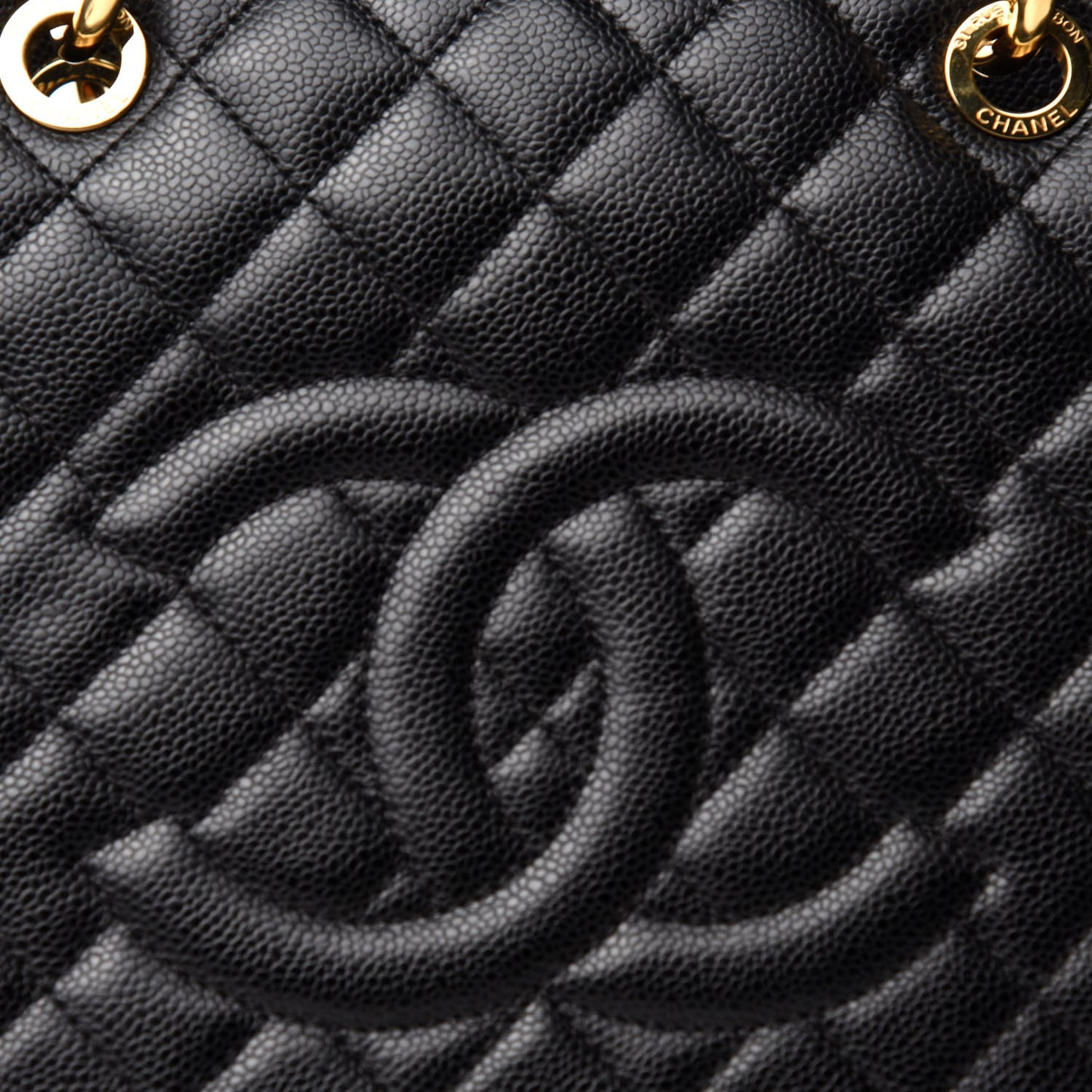 Caviar Quilted Grand Shopping Tote GST Black