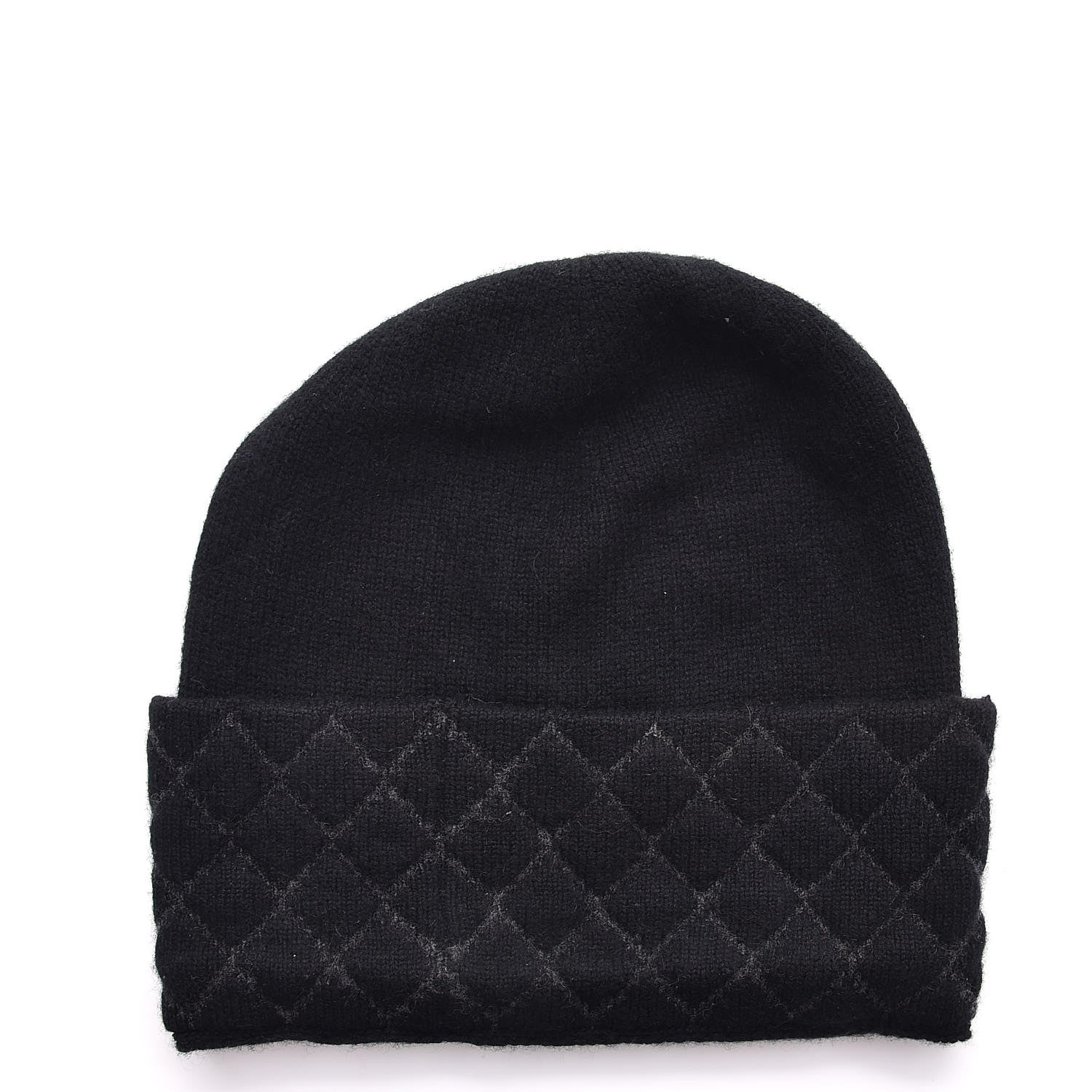 Chanel Cashmere Blend CC Beanie Hat Black 3 of 4