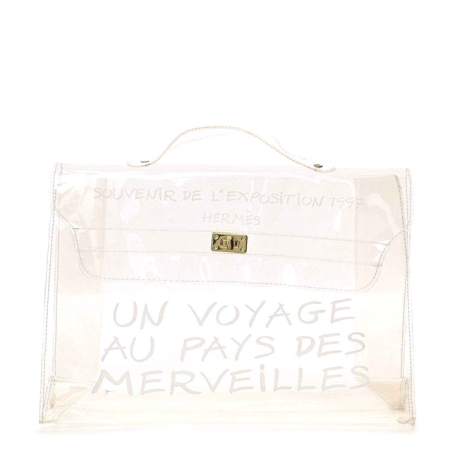 Hermes Vinyl Souvenir De L'Exposition Kelly Transparent 1 of 9