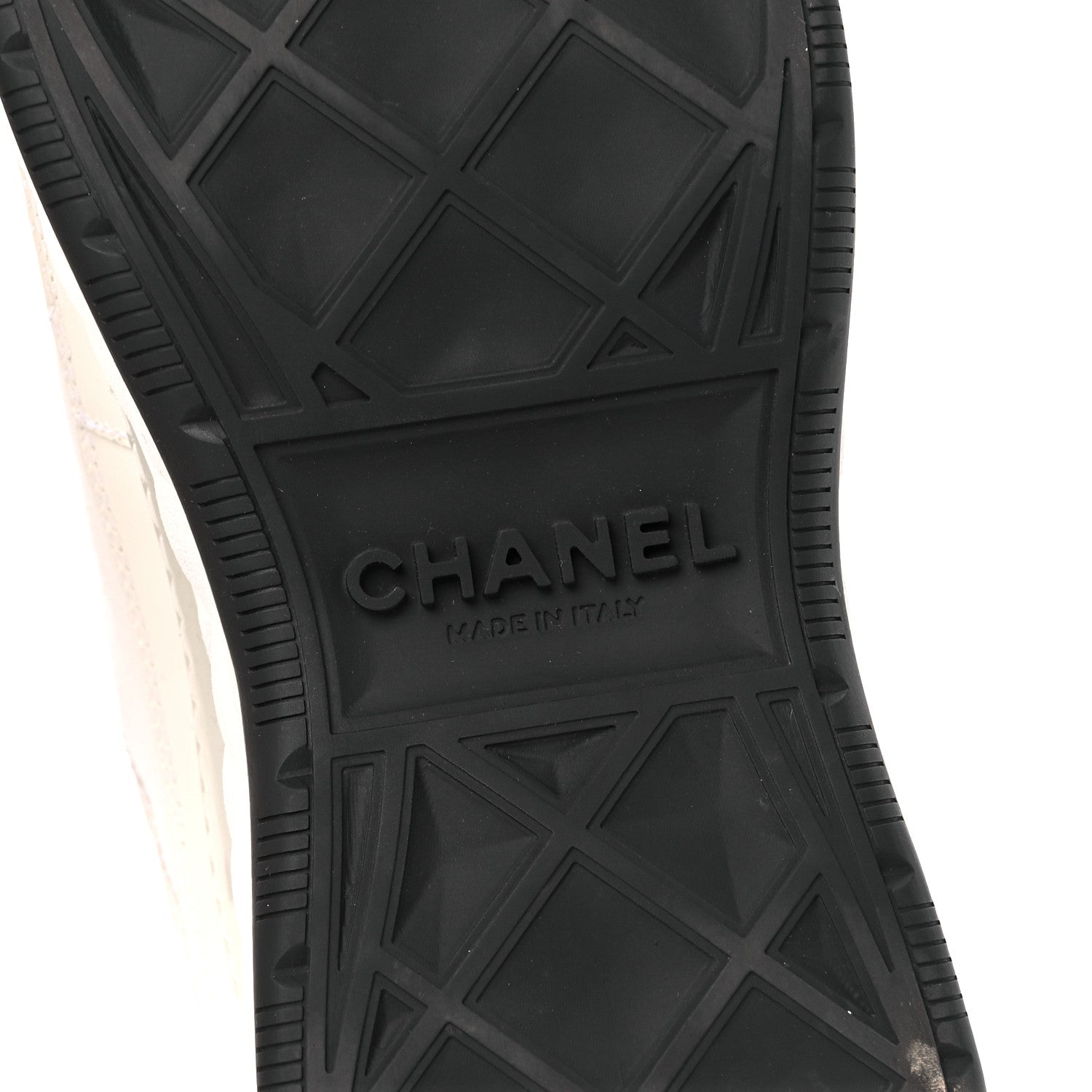 Chanel Velvet Calfskin Mixed Fibers CC Sneakers 39 Ivory Black 6 of 9